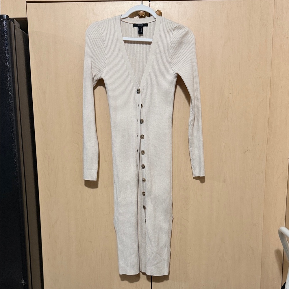 Forever 21 Cream Button-Down Dress 🤍